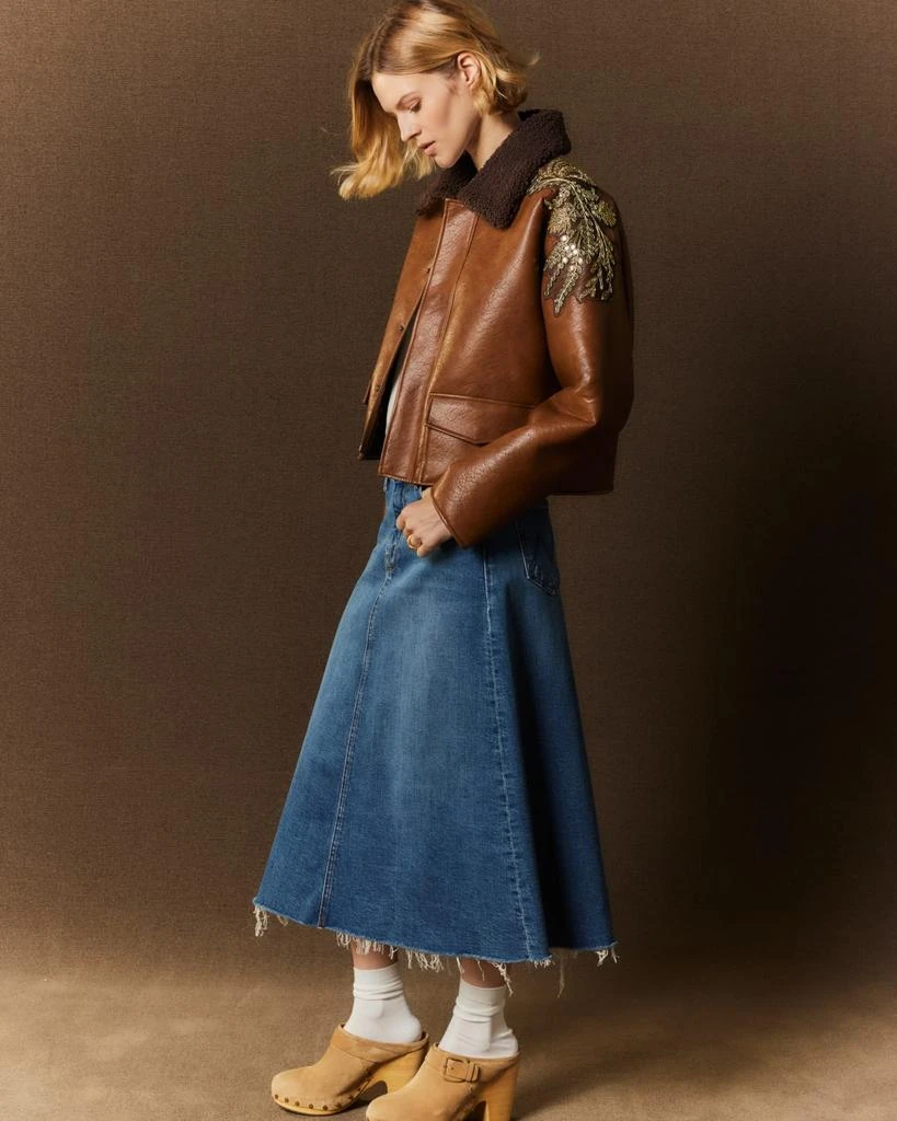 MOTHER The Circle Midi Fray Skirt 2