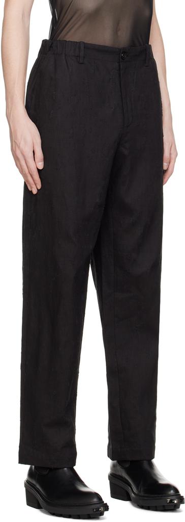 Feng Chen Wang Black Raw Edge Trousers