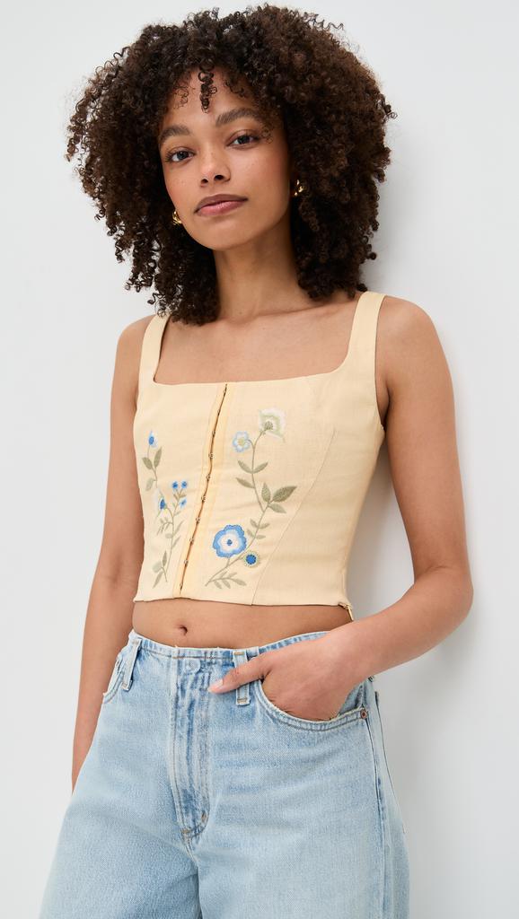 Reformation Juliet Linen Top