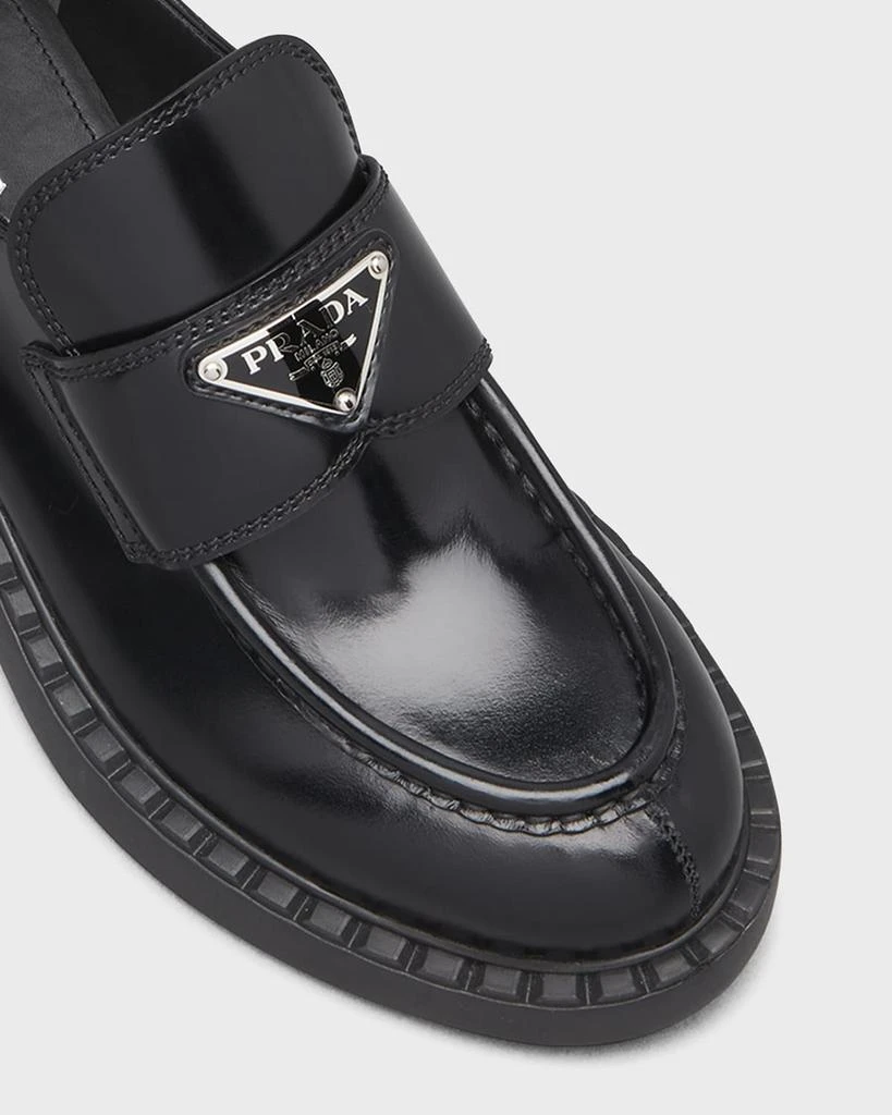Prada Leather Triangle Logo Loafers 7