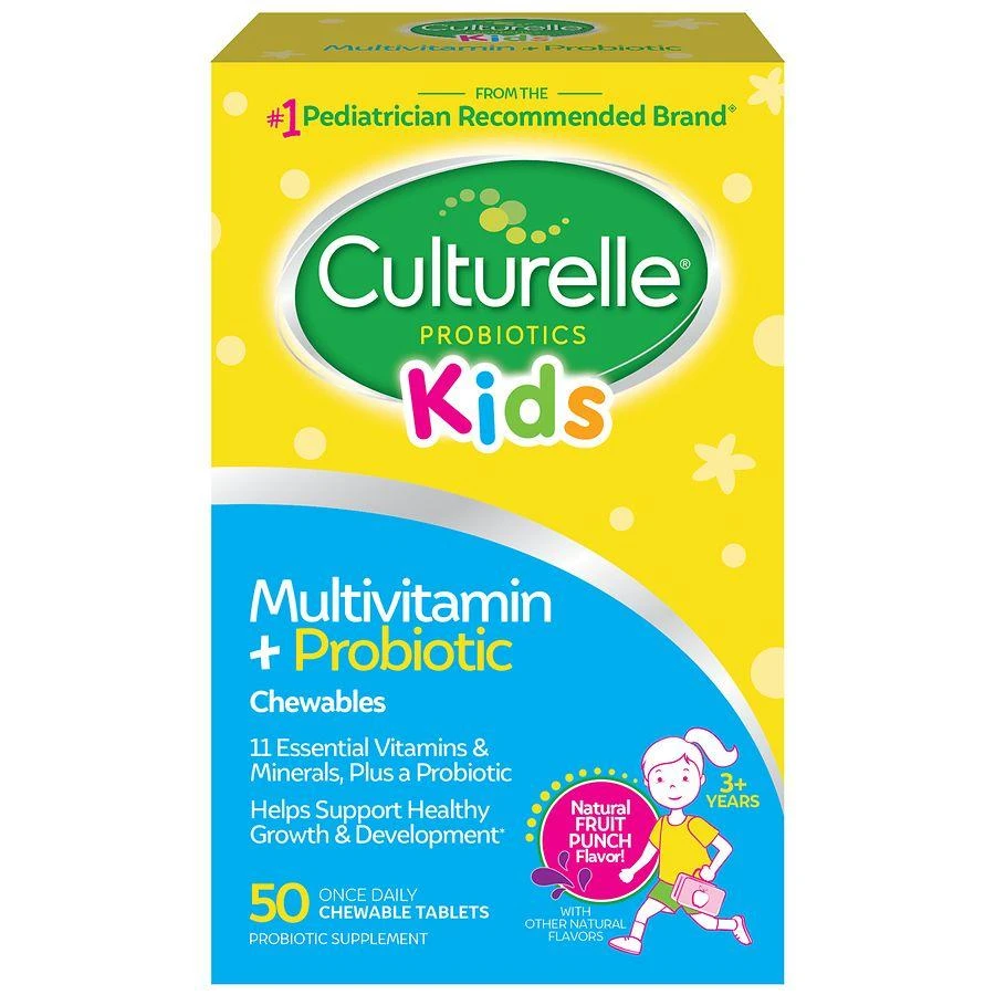 Culturelle Kids Complete Chewable Multivitamin + Probiotic, Ages 3+ Fruit Punch 1