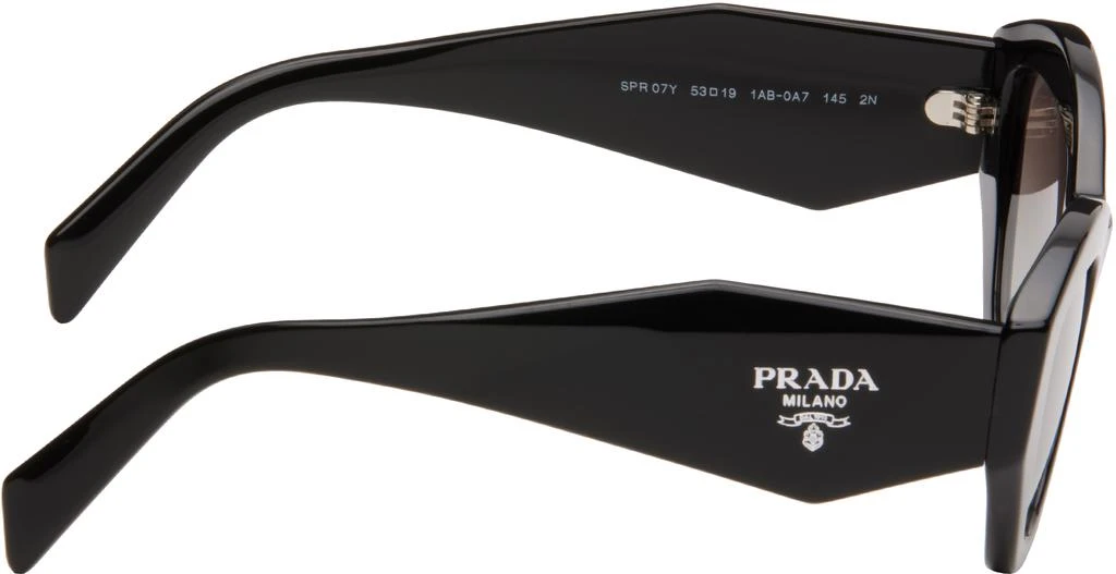 Prada Black Round Cat Eye Acetate Sunglasses 2