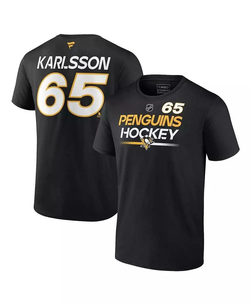 Fanatics Men's Erik Karlsson Black Pittsburgh Penguins Authentic Pro Prime Name and Number T-shirt 1