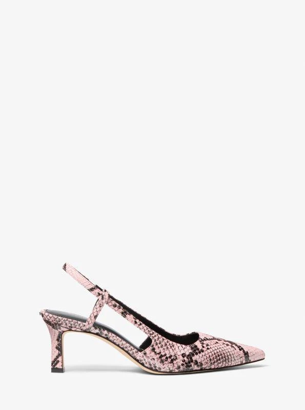 Michael Kors Alora Snake Embossed Leather Slingback Pump 2