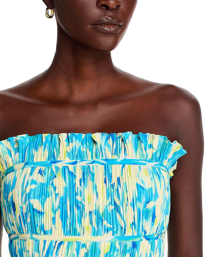 AMUR Scottie Floral Strapless Midi Dress