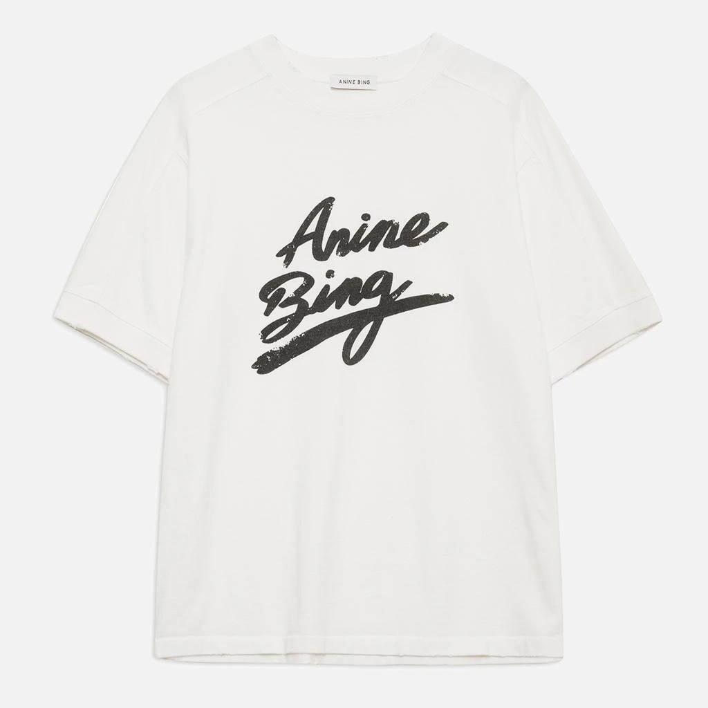 Anine Bing Jaylin Signature Cotton-Jersey Tee 1