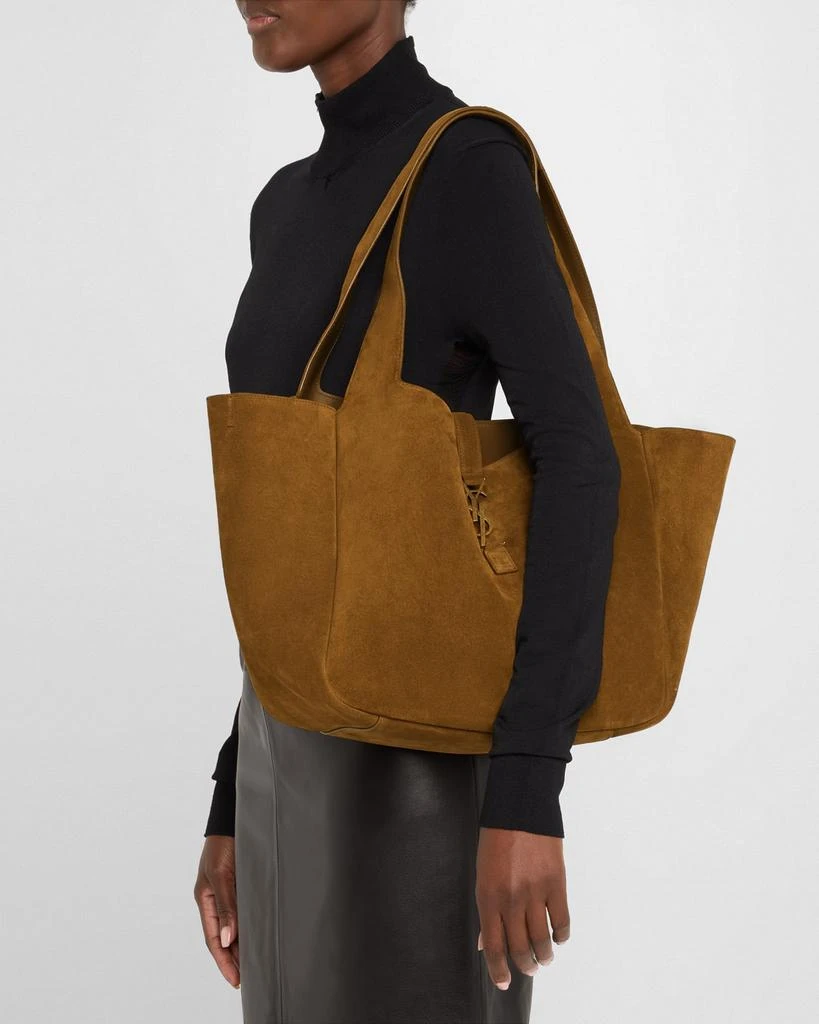 Yves Saint Laurent Bea YSL Cabas Tote Bag in Suede 2