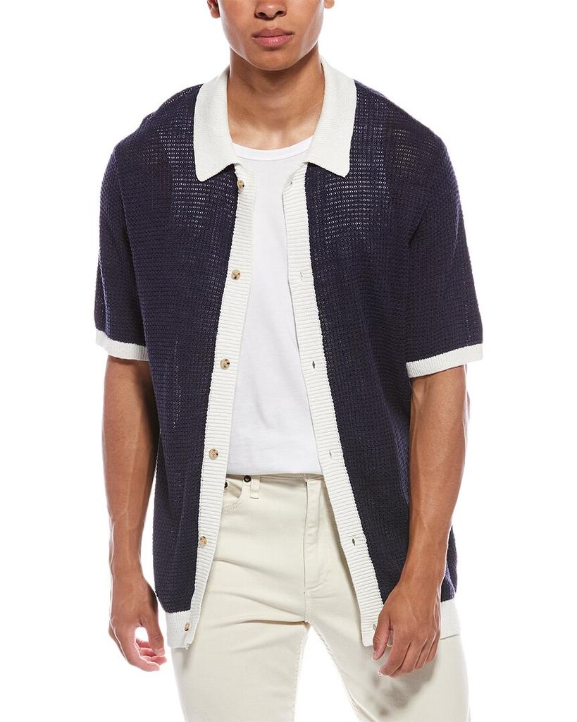 Onia Linen Button-Up Sweater