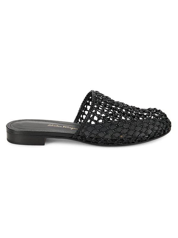 Salvatore Ferragamo Intreccio Leather Flat Mules 1