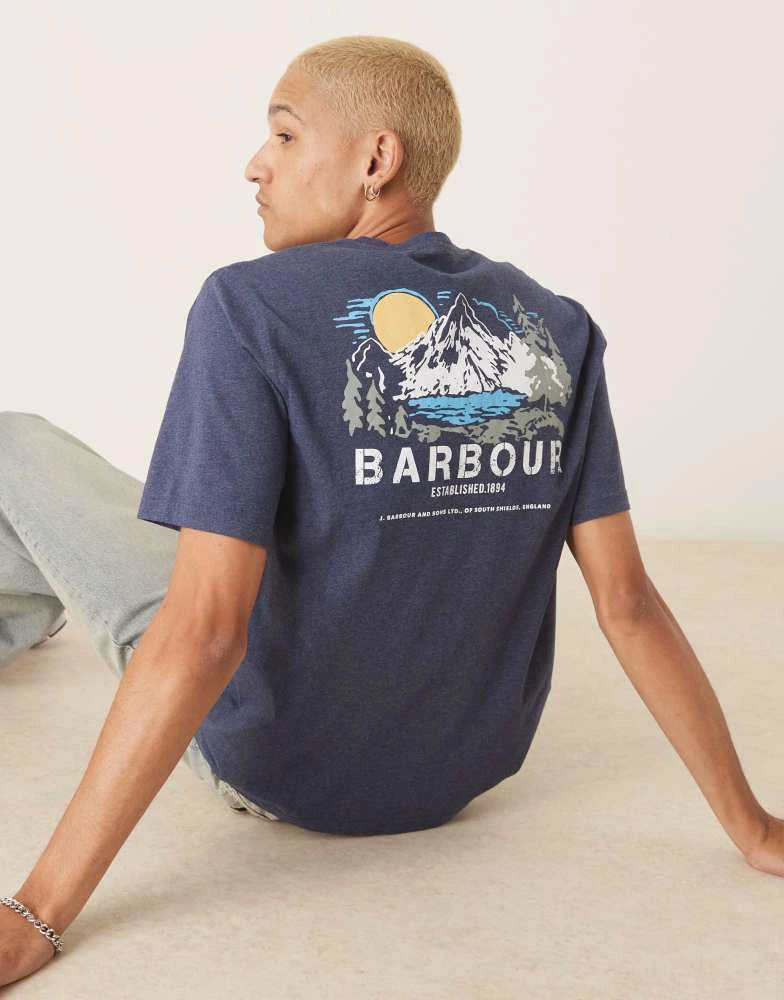 Barbour Barbour Perham relaxed fit t-shirt in indigo from ASOS