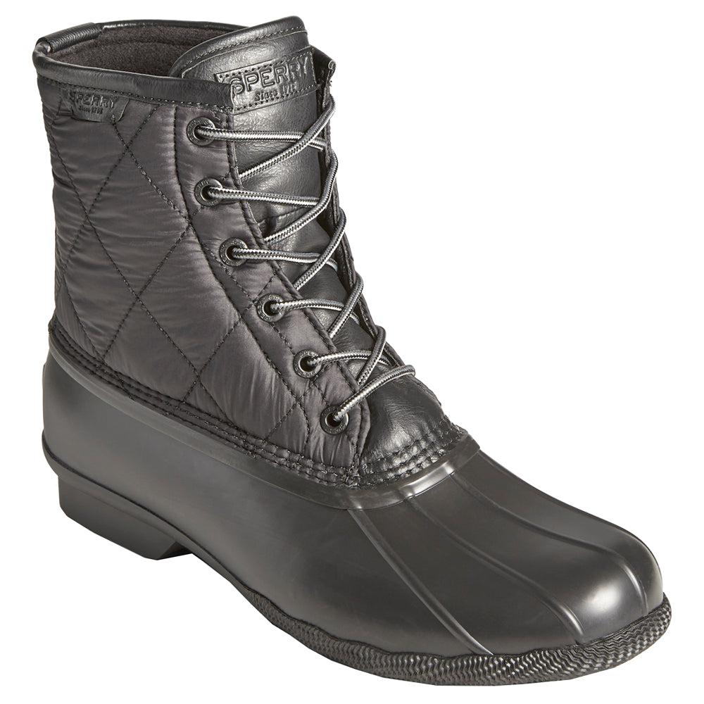 sperry saltwater duck boots black