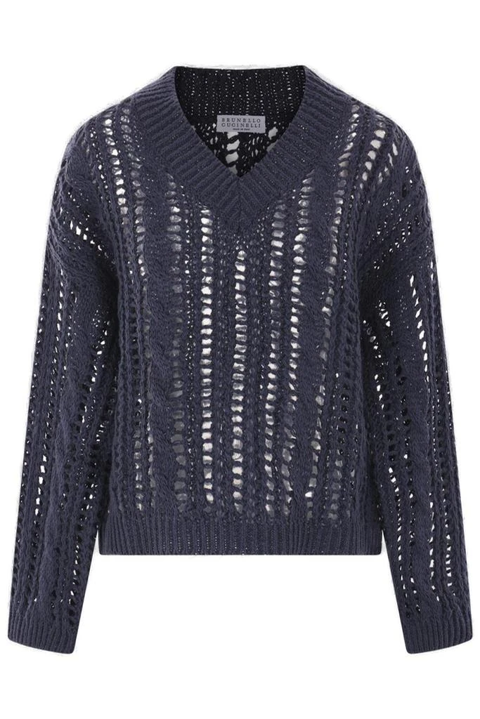 Brunello Cucinelli Brunello Cucinelli Cable-Knit Mesh Jumper from Cettire