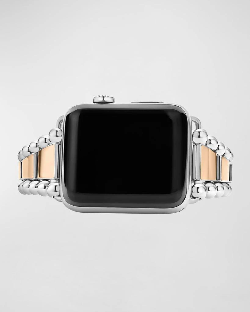 LAGOS Smart Caviar Two-Tone Stainless Steel and 18k Rose Gold Apple Watch Bracelet, 42mm-49mm 6