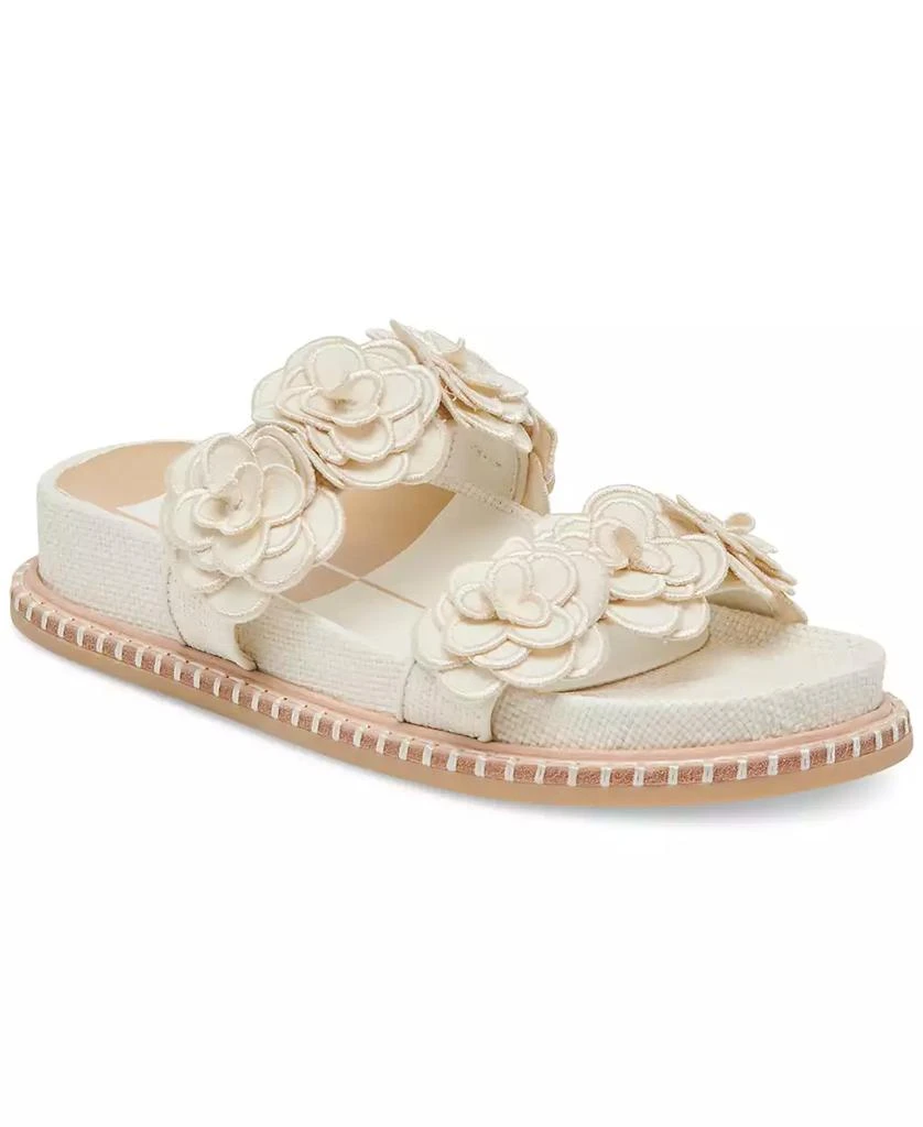 Dolce Vita Women's Sherla Floral Double Band Footbed Flat Sandals 1