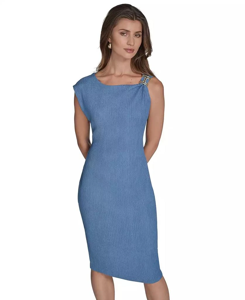 HALSTON Women's Hardware-Trim Sheath Dress 4