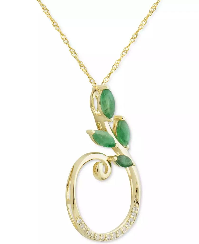 Macy's Emerald (5/8 ct. t.w.) & Diamond (1/20 ct. t.w.) 18" Pendant Necklace in 14k Gold 3