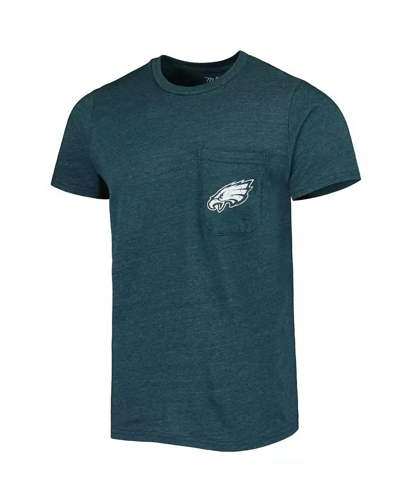 Majestic Men's Threads Midnight Green Philadelphia Eagles Tri-Blend Pocket T-shirt