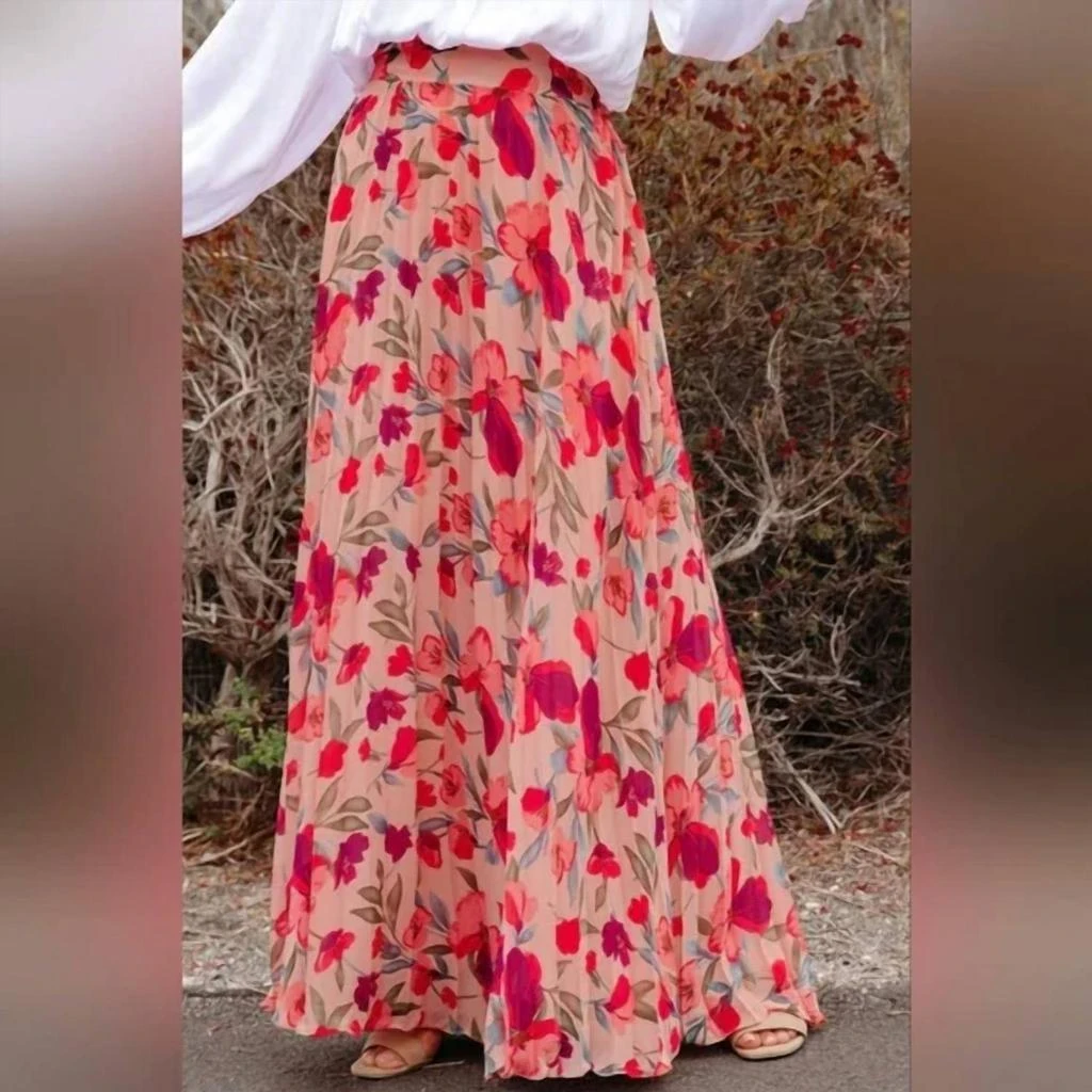 Rosa Clothing Rosa Clothing - elegant floral print loose skirt