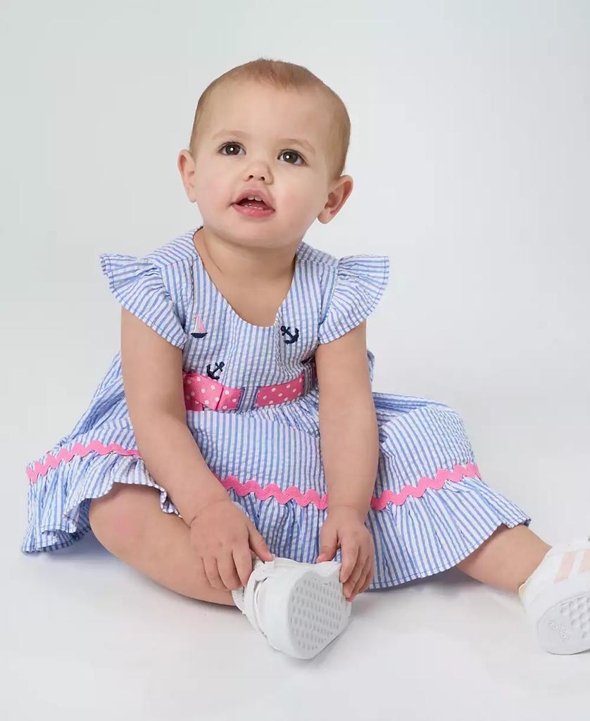 Rare Editions Baby Girls Nautical Seersucker Dress