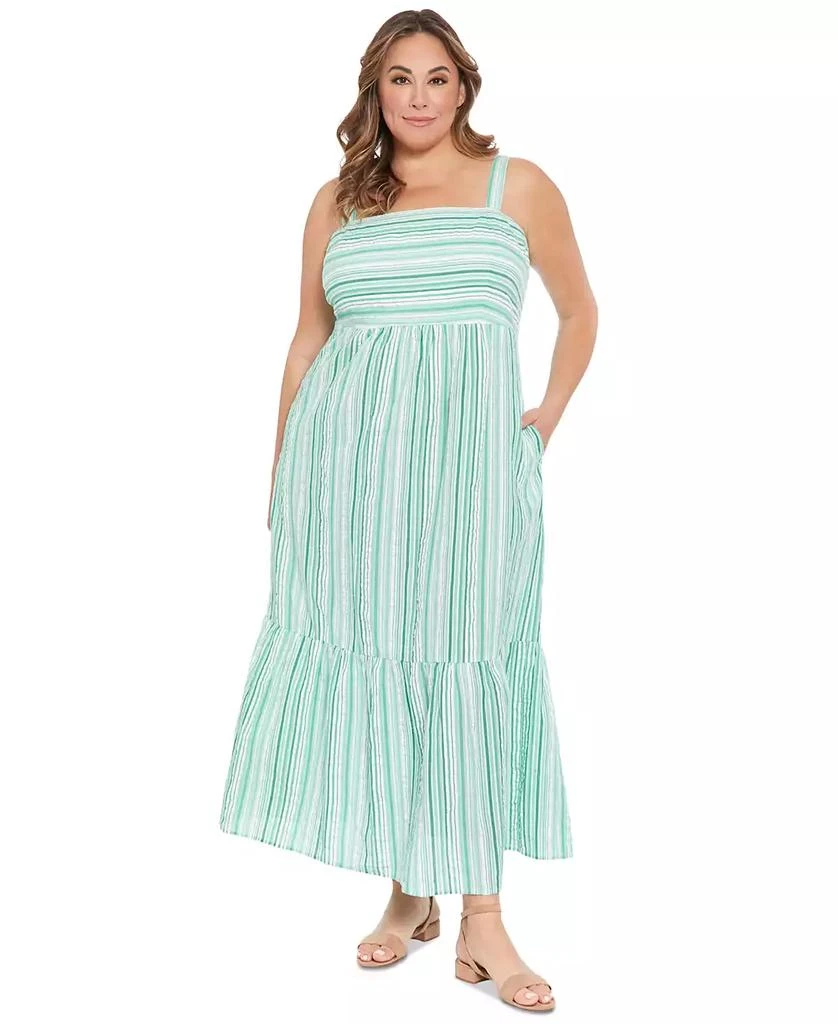 London Times Plus Size Striped Maxi Dress 1