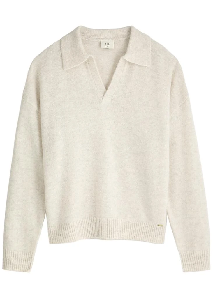 CHE Atticus brushed-knit polo jumper  1