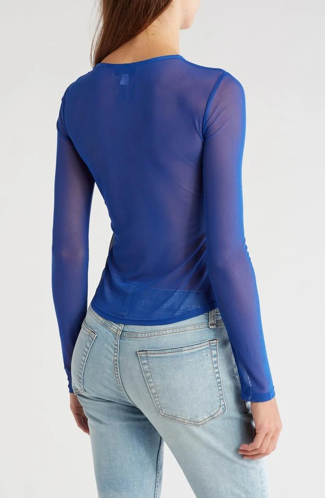 Topshop Cutout Detail Long Sleeve Mesh Top 2