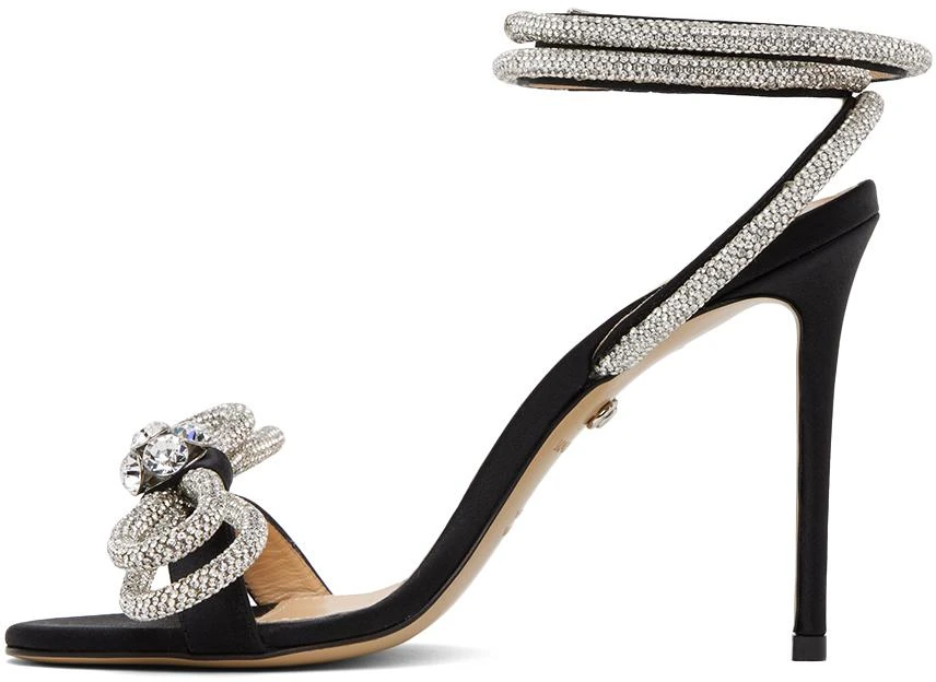 Mach & Mach Black Double Bow 110 Heeled Sandals 3