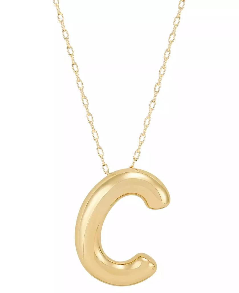 Macy's Polished Initial C Pendant Necklace in 14k Gold, 16" + 2" extender 1