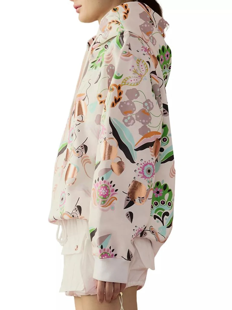 Cynthia Rowley Floral Drawstring Hoodie 3