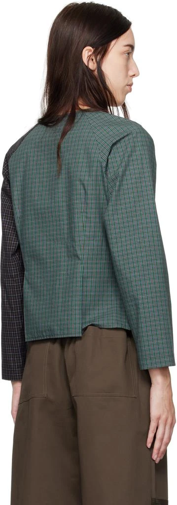 SC103 Navy & Green Peak Blouse 3