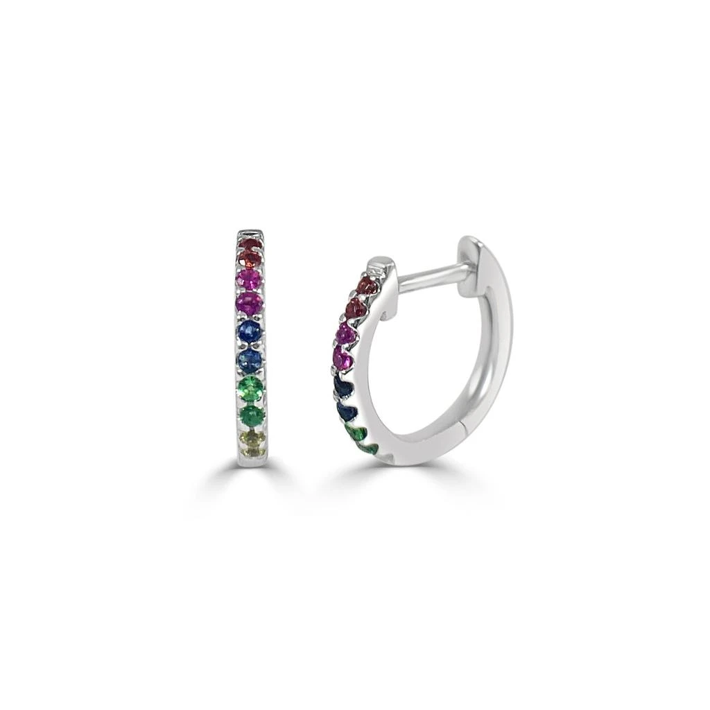 Sabrina Designs 14k Gold
Rainbow Sapphire Huggie Earrings 5