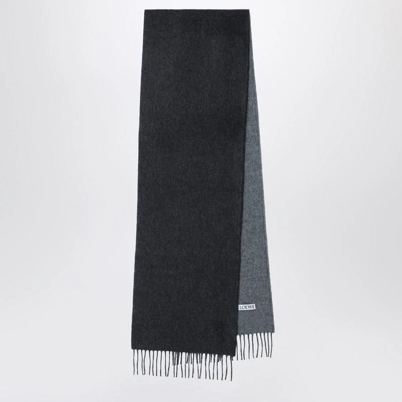 Loewe Scarf in black/grey wool and cashmere