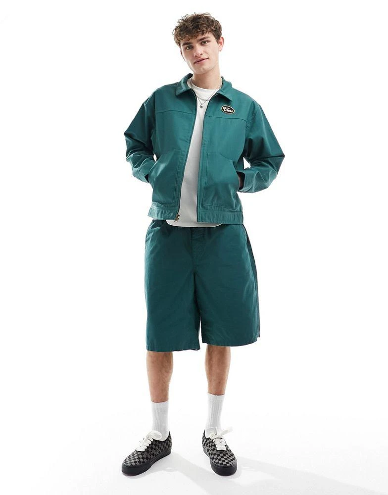 Vans Vans coyle cropped canvas jacket in dark green 3