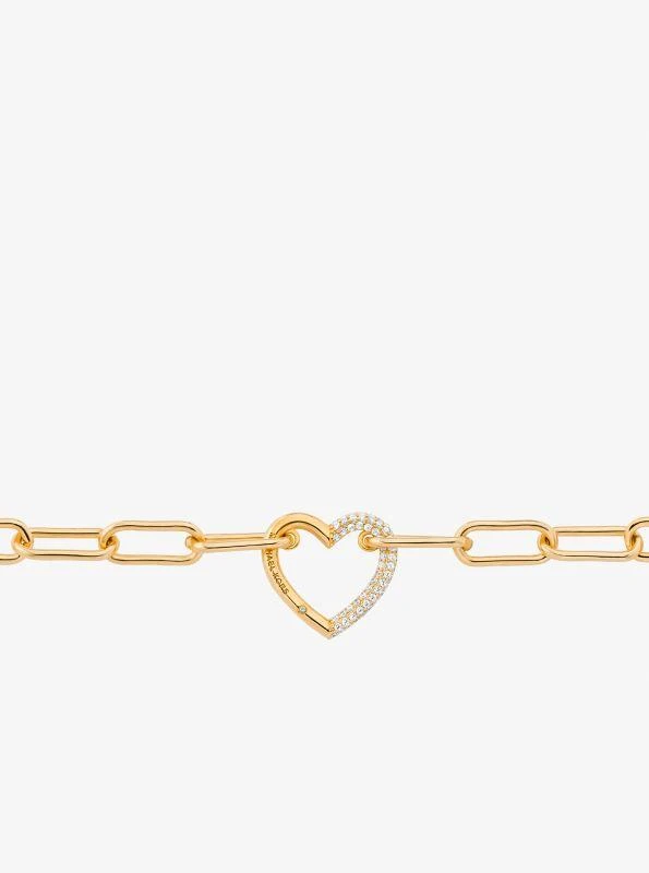 Michael Kors Pavé Heart Curb-Link Necklace 2