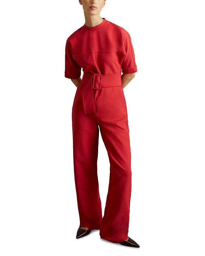 REISS June Belted Workwear Jumpsuit 1