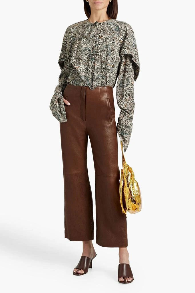 ROSETTA GETTY Cape-effect printed crepe blouse 2