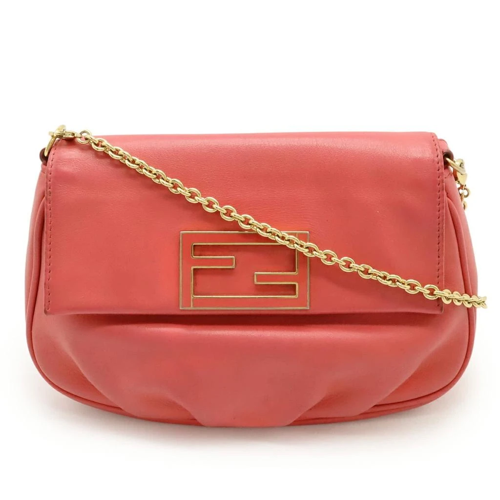 Fendi Leather Clutch Bag Shoulder Bag (Pre-Owned)