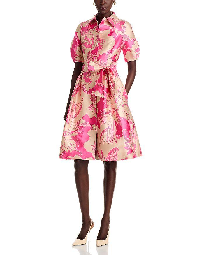 Teri Jon Floral Embossed Dress