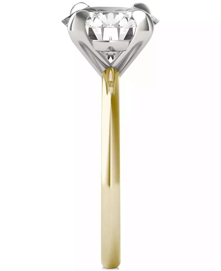 Charles 
Colvard Moissanite Classic Basket Solitaire Engagement Ring (3 ct. t.w.) in Two-Tone 14k Gold 4