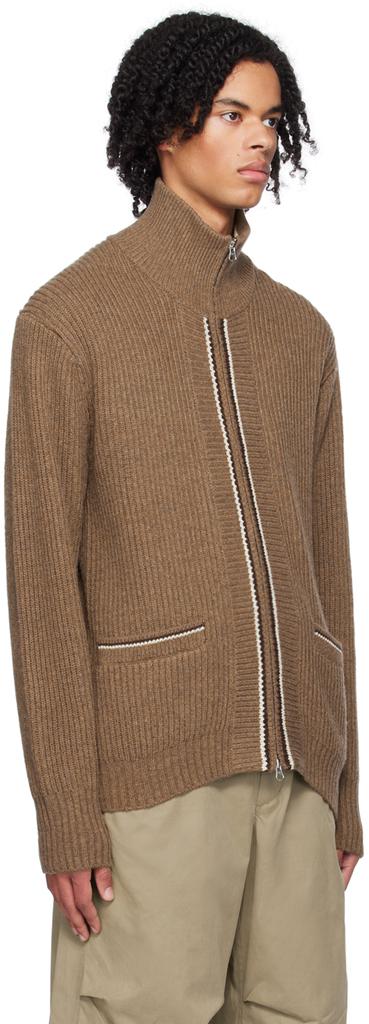 BEAMS PLUS Brown Zip Cardigan