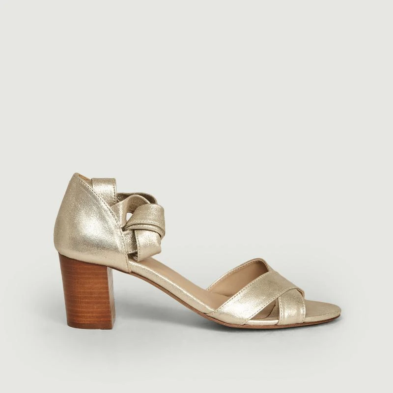 Bobbies Paris La Papillonneuse leather sandals Or Sablé BOBBIES PARIS 4