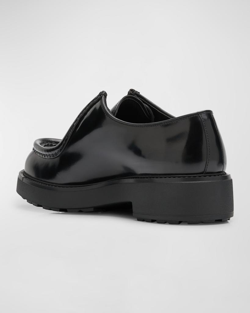 【美品】PRADA Diapason Opaque Brushed 39.5 Prada - Diapason Opaque Brushed Leather Lace-Up Shoes in
