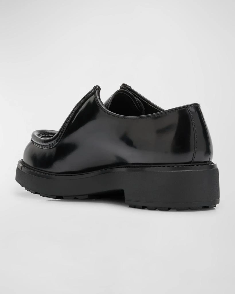 Prada Men's Diapason Opaque Brushed Leather Derby Shoes 3