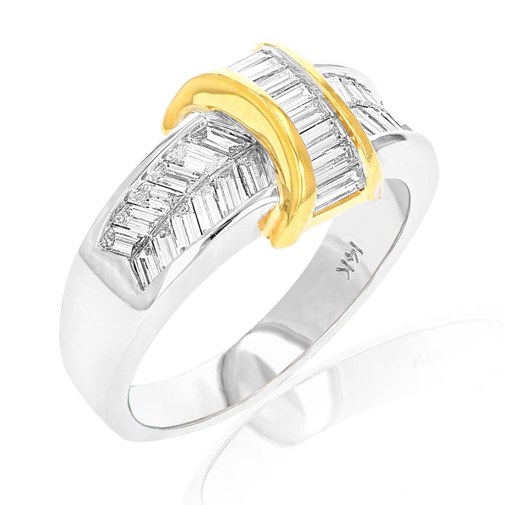 Vir Jewels 1.10 cttw Baguette Diamond Wedding Band 14K Yellow and White Gold Channel