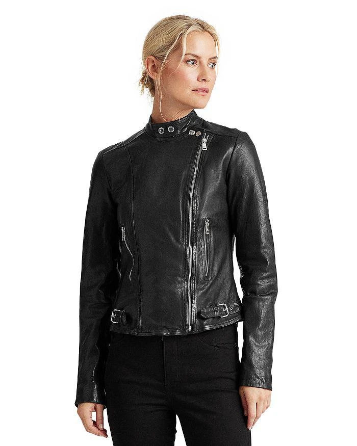 Ralph Lauren Burnished Leather Moto Jacket 9