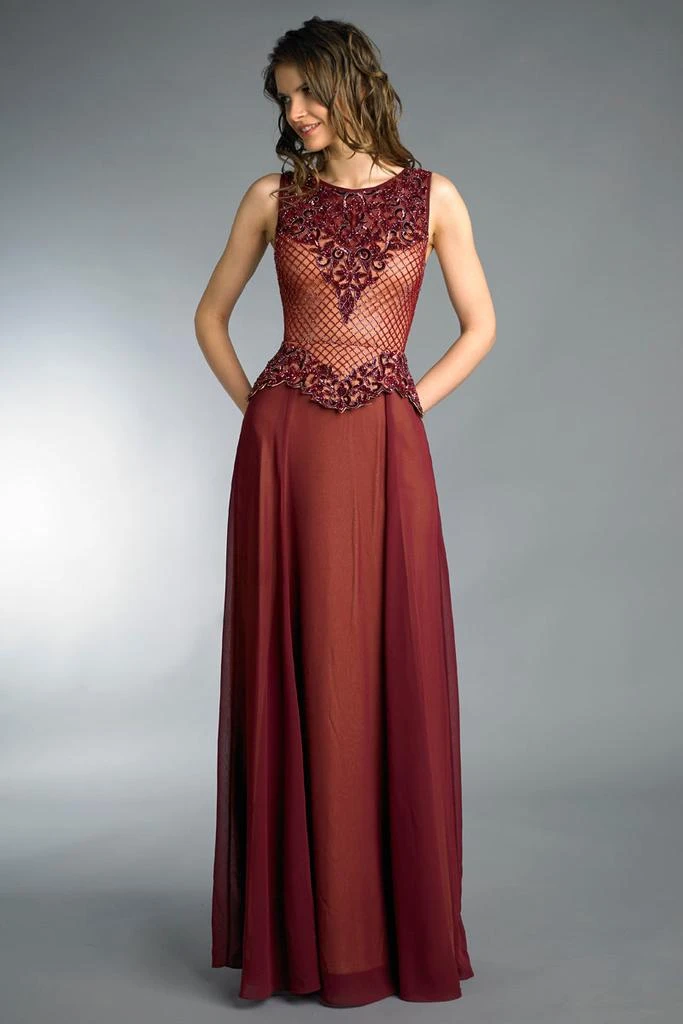 basix black label red dress D2046L - RED Draped Sweetheart Satin Column Gown