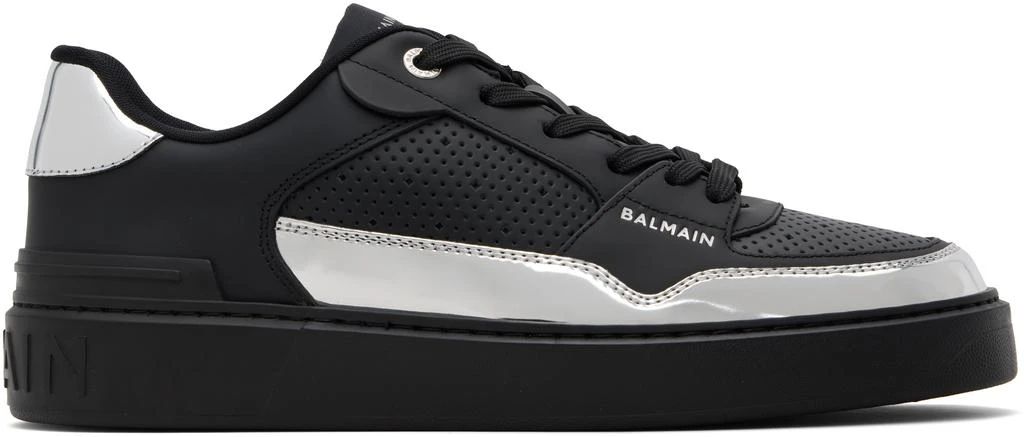 Balmain Black 
Silver B-Court Flip Sneakers 1