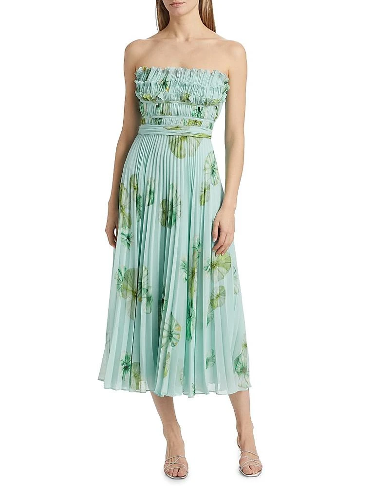 AMUR Cathy Floral Pliss Strapless Midi-Dress - Dresses & Skirts -  BeyondStyle