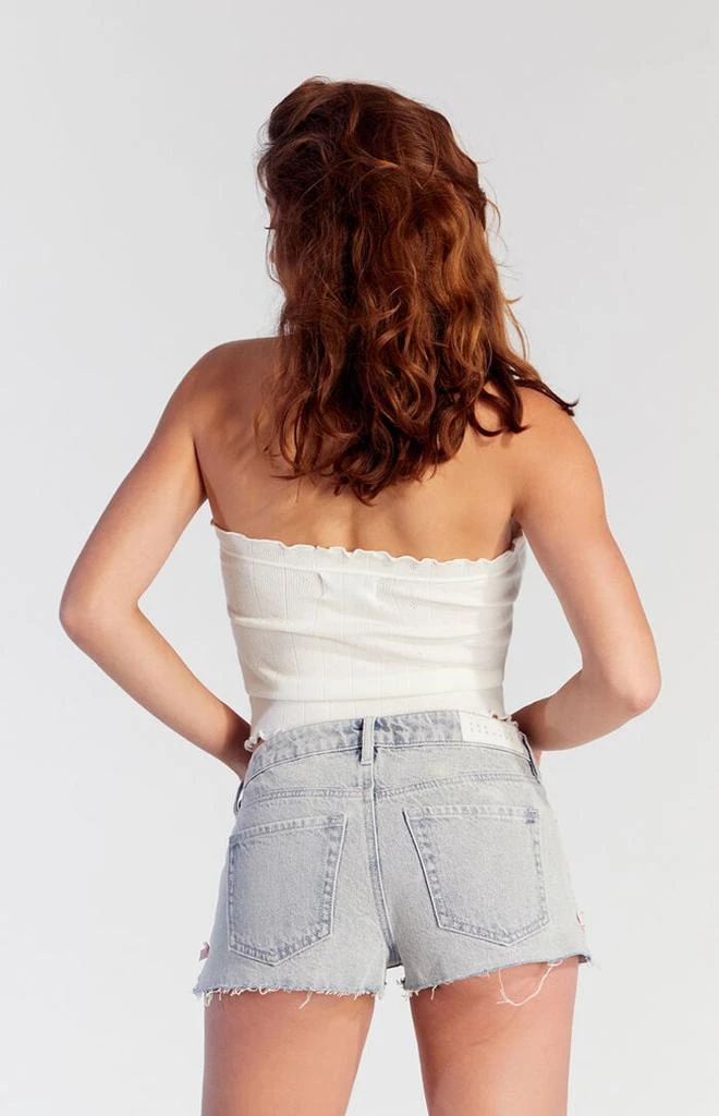 PacSun Light Indigo Bow Denim Micro Shorts 4