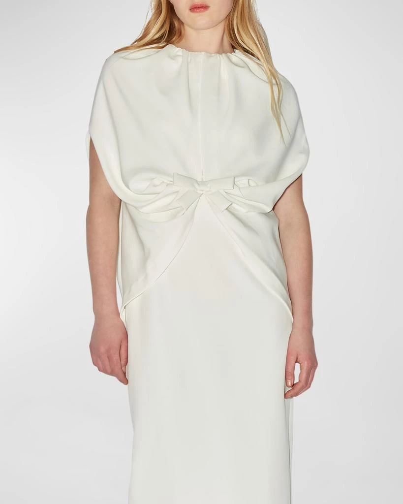 Bernadette Ruched Waist Long Cape Dress 5